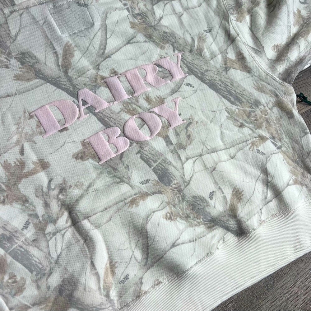 NWOT Limited Edition Dairy Boy Paige Lorenze Pink Puff Logo Woodland Camo hoodie - Picture 13 of 13